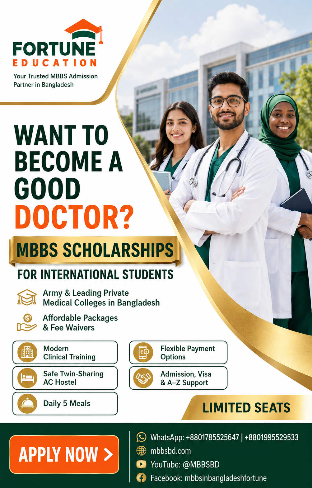 International MBBS Scholarship Poster